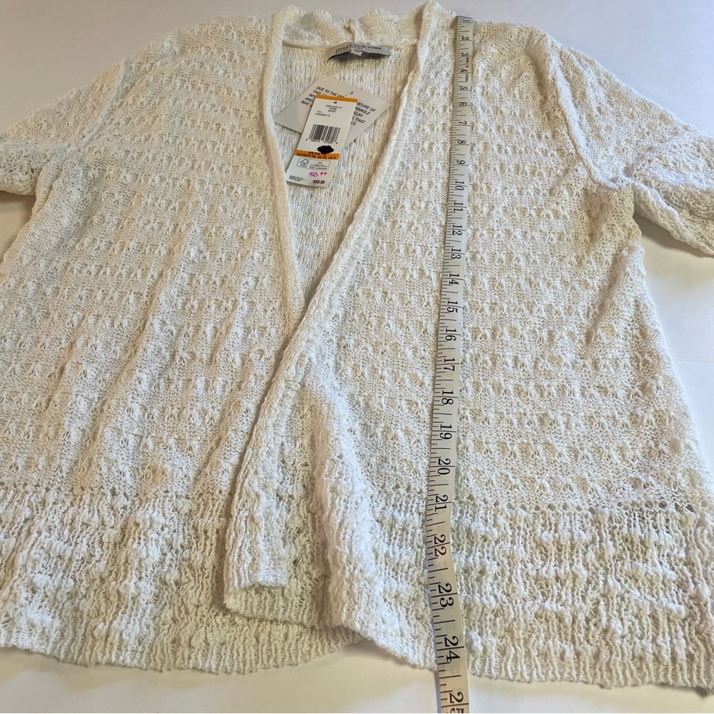 Jones New York Women's Short Sleeve Open Front White Sweater Size PS - Picture 9 of 10